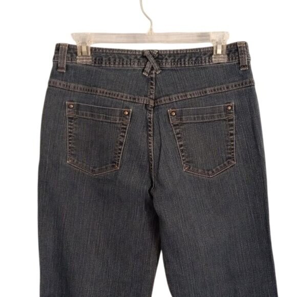 Christopher & Banks Size 8 Womens Jeans Stretch Blue Denim Bootcut Dark Wash - Picture 8 of 12